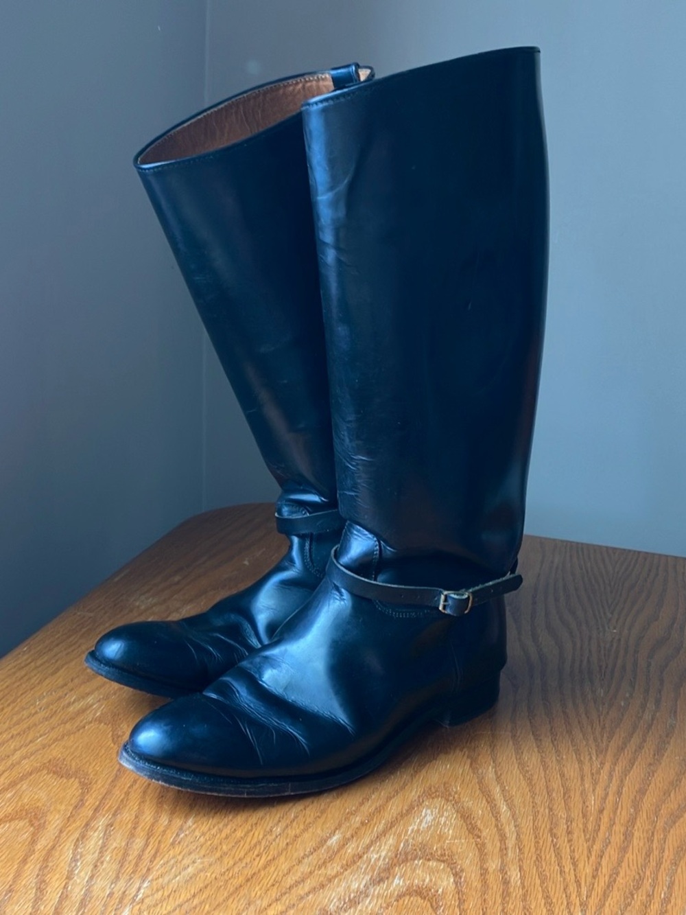 Colt Cromwell Equestrian Riding Boots  black leather vintage  with boot pull set